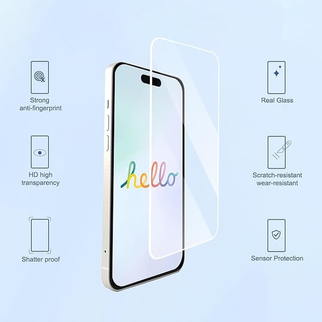 Ailun 3 Pack Screen Protector for iPhone 17 Pro Max [6.9 inch] with Installation Frame, Tempered Glass, Sensor Protection, Dynamic Island Compatible, Case Friendly